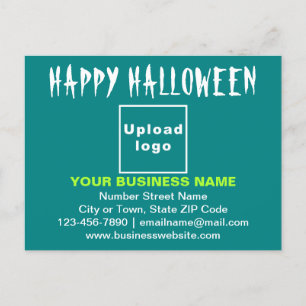 Business Halloween Greeting on Teal Green Postcard