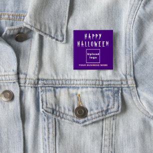Business Halloween Greeting Purple Square Button
