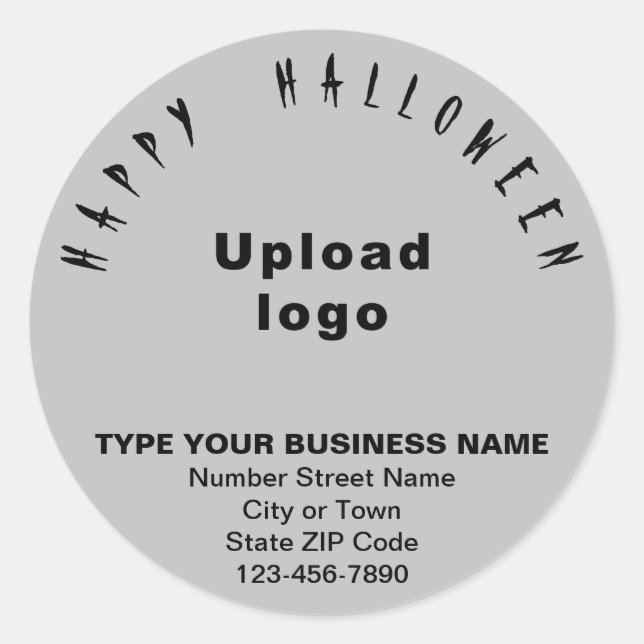 Business Halloween Grey Round Sticker (Front)