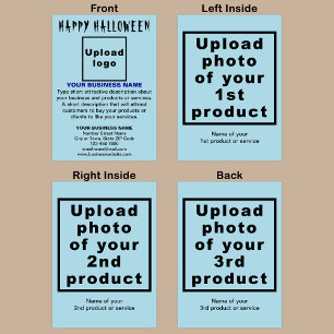 Business Halloween Light Blue Folded Greeting Card