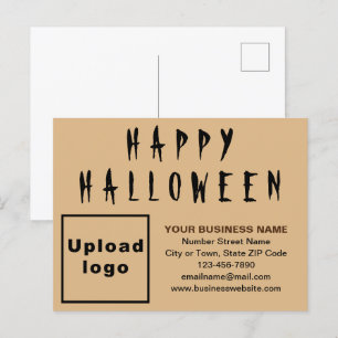 Business Halloween Light Brown Holiday Postcard