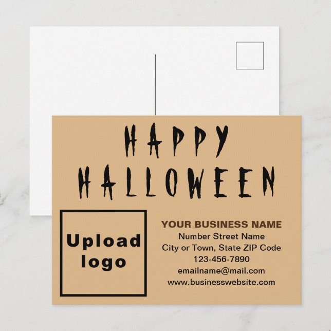 Business Halloween Light Brown Holiday Postcard (Front/Back)