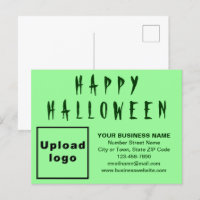Business Halloween Light Green Holiday Postcard