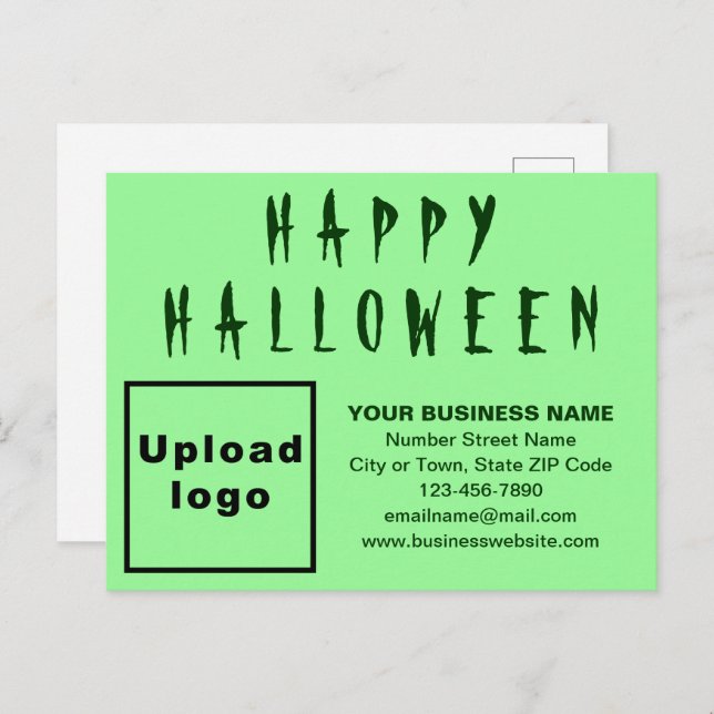 Business Halloween Light Green Holiday Postcard (Front/Back)