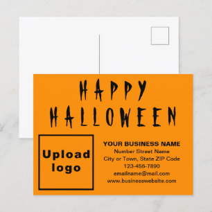 Business Halloween Orange Colour Holiday Postcard