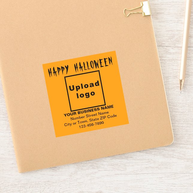 Business Halloween Orange Colour Square Vinyl (Notebook)