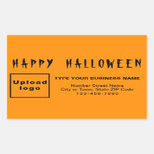 Business Halloween Orange Rectangle Sticker