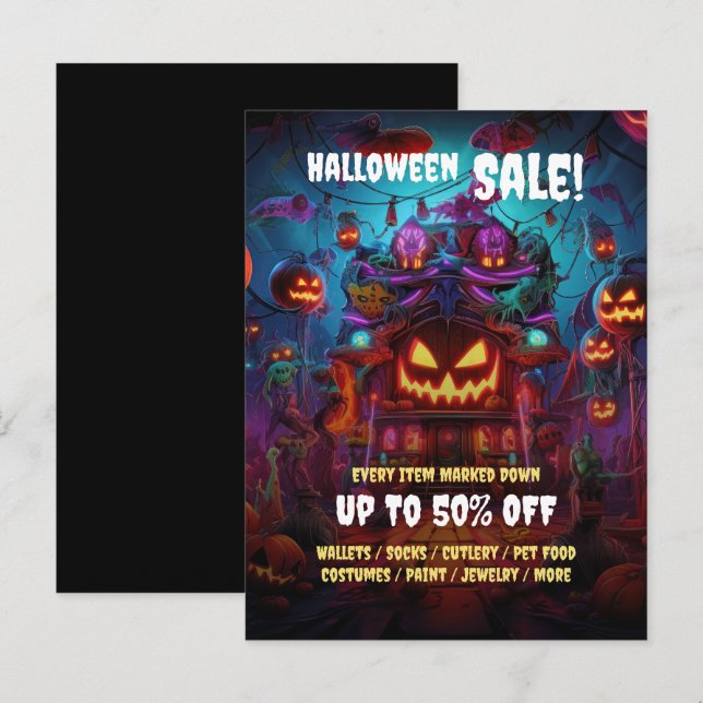Business Halloween Party Sale Postcard Flyers (Front/Back)
