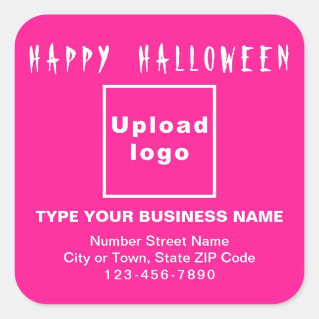 Business Halloween Pink Square Sticker (Front)