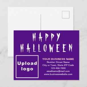 Business Halloween Purple Holiday Postcard