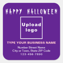 Business Halloween Purple Square Sticker