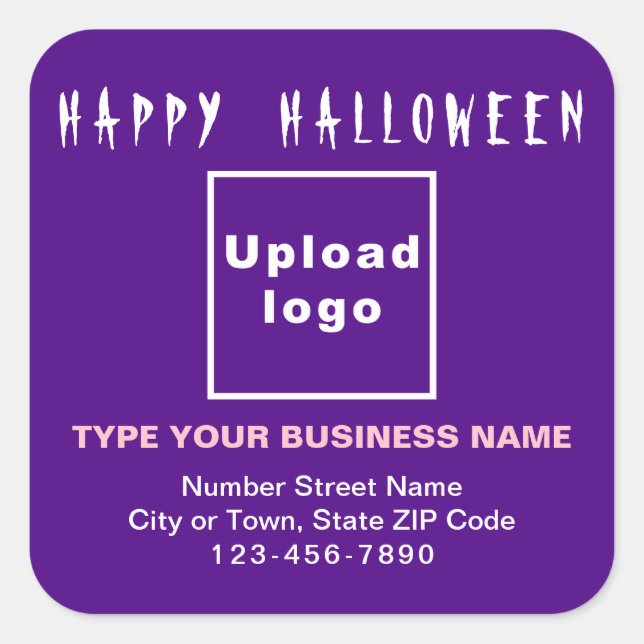 Business Halloween Purple Square Sticker (Front)