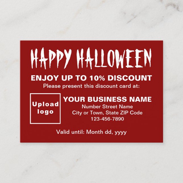 Business Halloween Red Discount Card (Front)