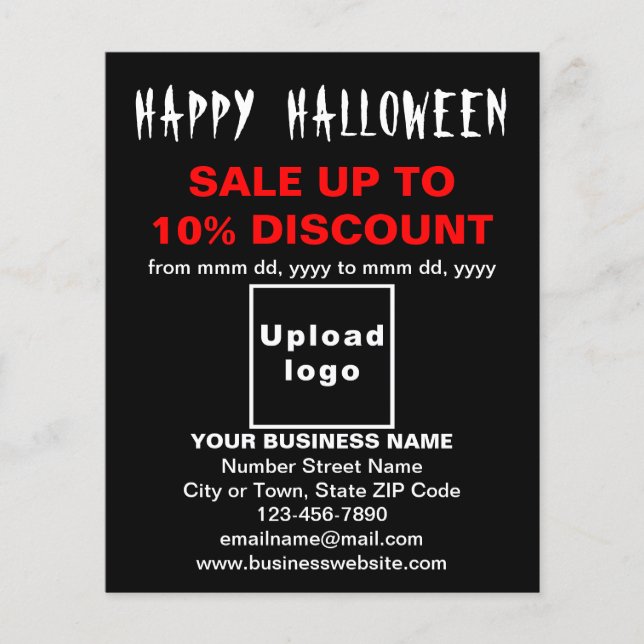 Business Halloween Sale on Black Flyer (Front)