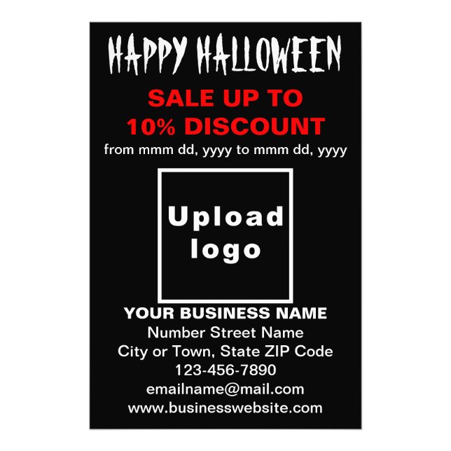 Business Halloween Sale on Black Photo Paper (Front)