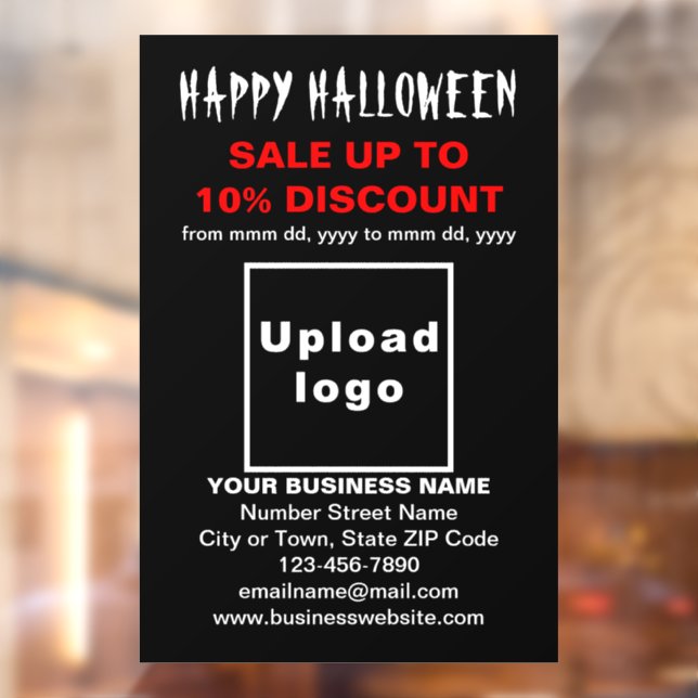 Business Halloween Sale on Black Window Cling (Sheet 2)
