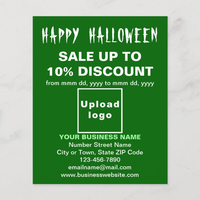Business Halloween Sale on Green Flyer (Front)