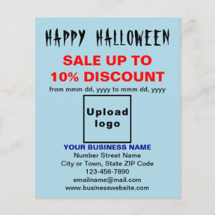Business Halloween Sale on Light Blue Flyer