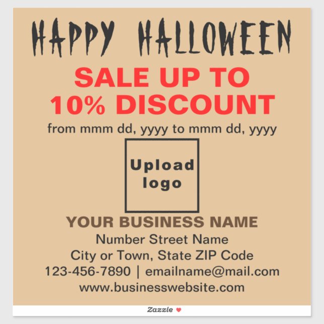 Business Halloween Sale on Light Brown Vinyl (Sheet)