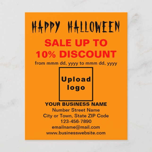Business Halloween Sale on Orange Colour Flyer (Front)