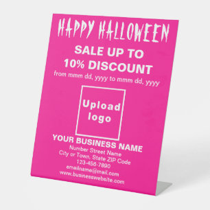 Business Halloween Sale on Pink Pedestal Sign