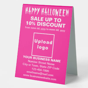 Business Halloween Sale on Pink Table Sign