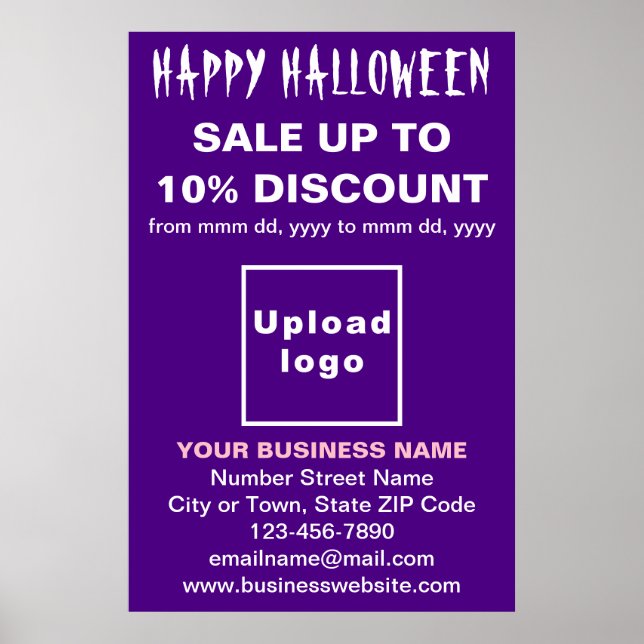 Business Halloween Sale on Purple Poster (Front)