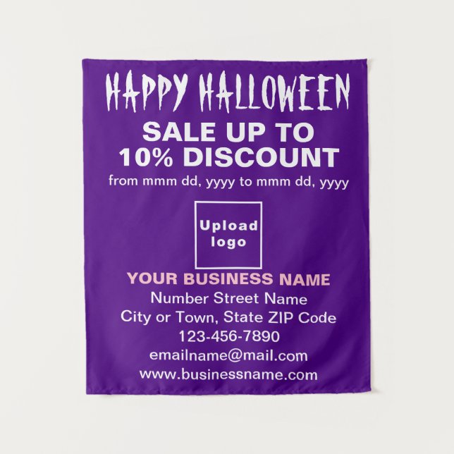 Business Halloween Sale on Purple Tapestry (Front)