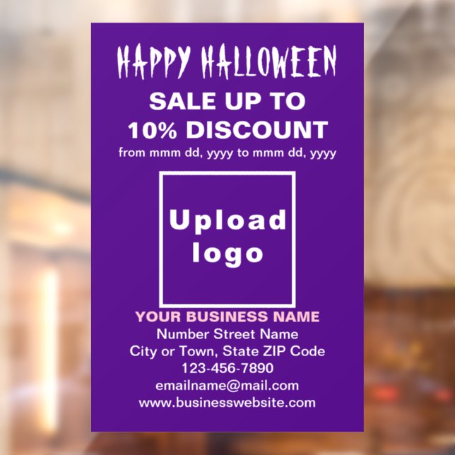 Business Halloween Sale on Purple Window Cling (Sheet 2)