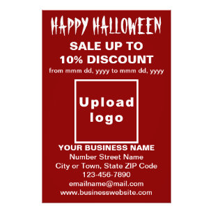 Business Halloween Sale on Red Photo Paper Print