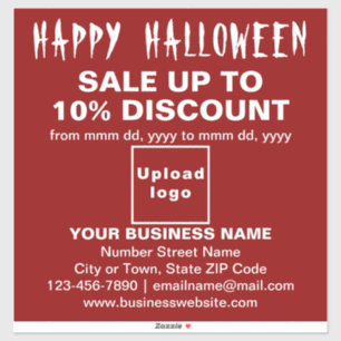 Business Halloween Sale on Red Vinyl Sticker
