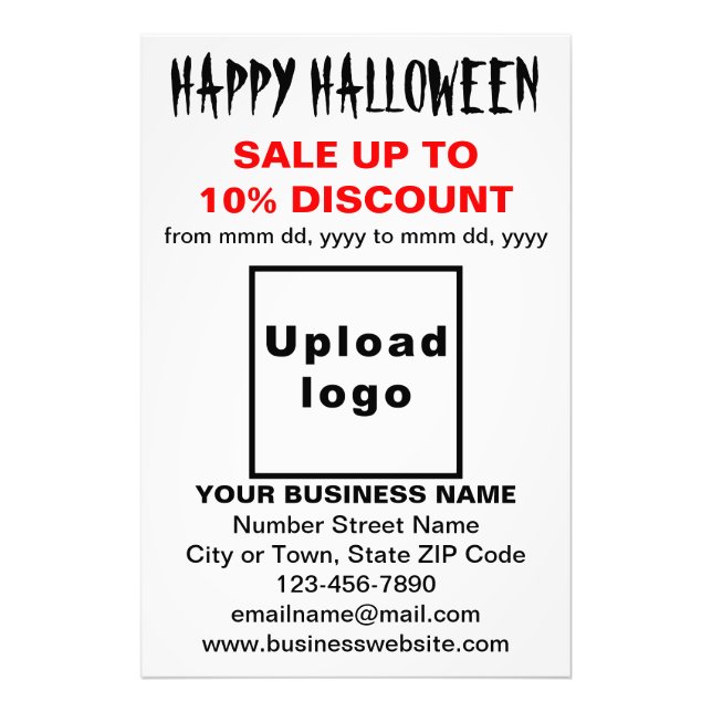 Business Halloween Sale on White Photo Paper (Front)