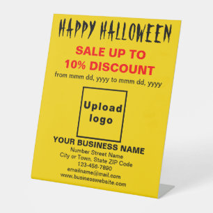 Business Halloween Sale on Yellow Pedestal Sign