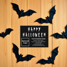 Business Halloween Small Black Flat Holiday Card