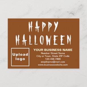 Business Halloween Small Brown Flat Card
