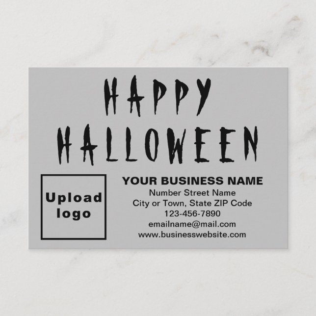 Business Halloween Small Grey Flat Card (Front)