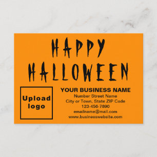 Business Halloween Small Orange Colour Flat Card