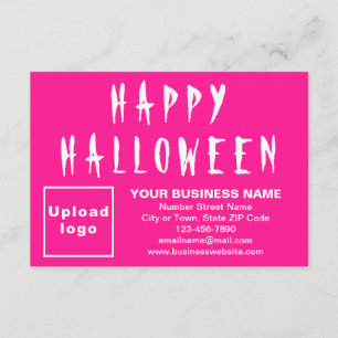 Business Halloween Small Pink Flat Card