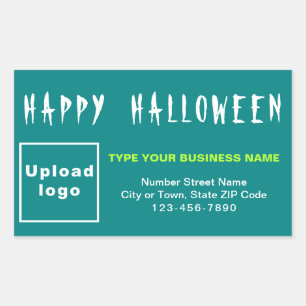 Business Halloween Teal Rectangle Sticker