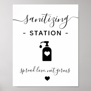 Business Hand Sanitising Station Minimalist Modern Poster