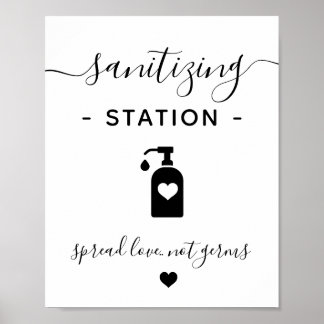 Business Hand Sanitising Station Minimalist Modern Poster