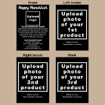 Business Hanukkah Black Folded Holiday Card<br><div class="desc">Happy Hanukkah! Wishing you joy, peace and blessing this festival of lights. A holiday to celebrate this December and to advertise also your business products or services to customers or clients. Holiday to promote your brand name. Customisable Hanukkah folded holiday card that you can put your business brand, products or...</div>