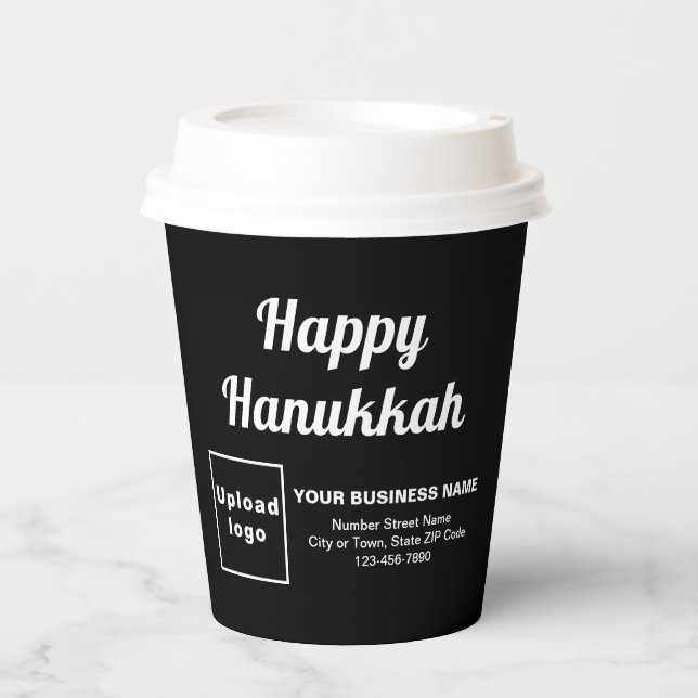 Business Hanukkah Black Paper Cup (Front)
