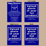 Business Hanukkah Blue Folded Holiday Card<br><div class="desc">Happy Hanukkah! Wishing you joy, peace and blessing this festival of lights. A holiday to celebrate this December and to advertise also your business products or services to customers or clients. Holiday to promote your brand name. Customisable Hanukkah folded holiday card that you can put your business brand, products or...</div>