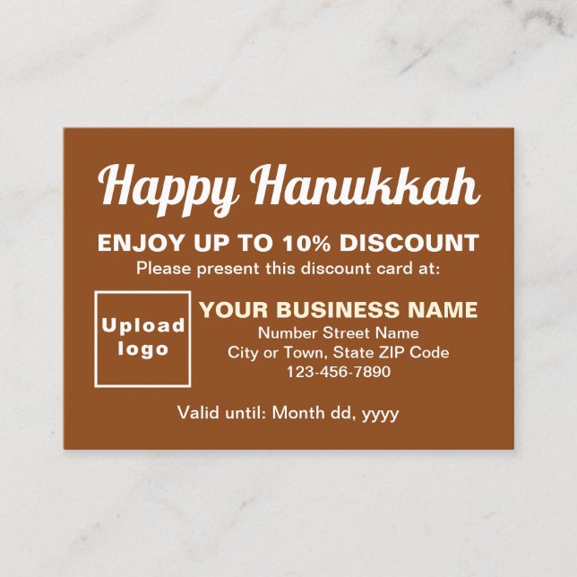 Business Hanukkah Brown Discount Card (Front)