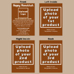 Business Hanukkah Brown Folded Holiday Card<br><div class="desc">Happy Hanukkah! Wishing you joy, peace and blessing this festival of lights. A holiday to celebrate this December and to advertise also your business products or services to customers or clients. Holiday to promote your brand name. Customisable Hanukkah folded holiday card that you can put your business brand, products or...</div>