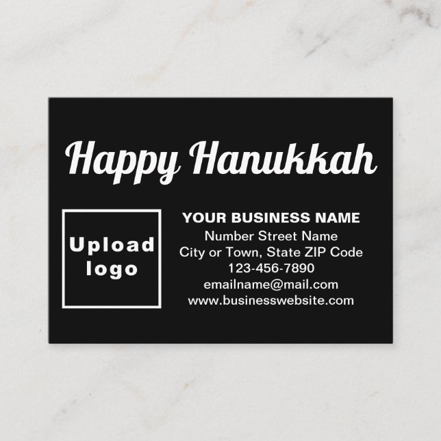 Business Hanukkah Greeting on Black Enclosure Card (Front)