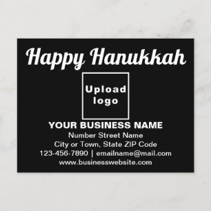 Business Hanukkah Greeting on Black Postcard