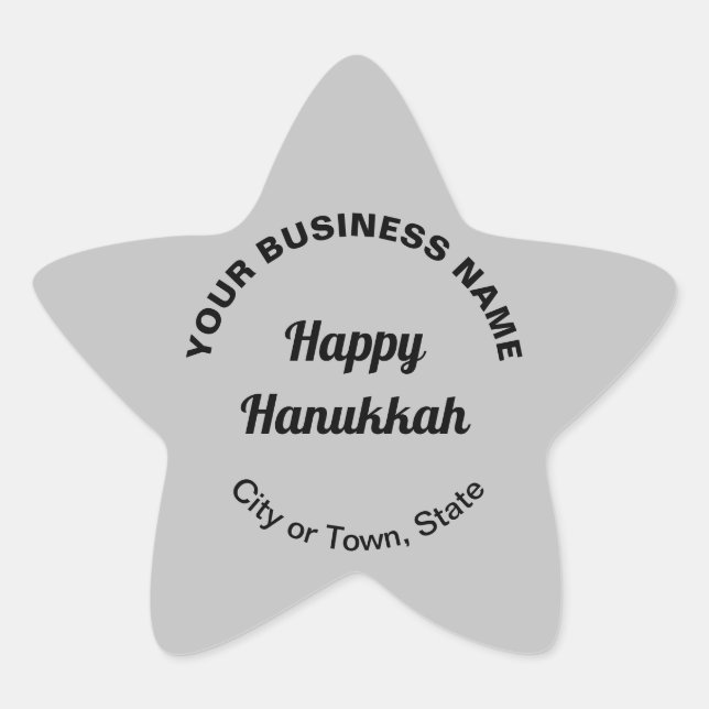 Business Hanukkah Greeting on Grey Star Sticker (Front)