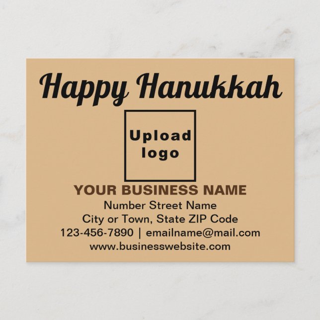 Business Hanukkah Greeting on Light Brown Postcard (Front)